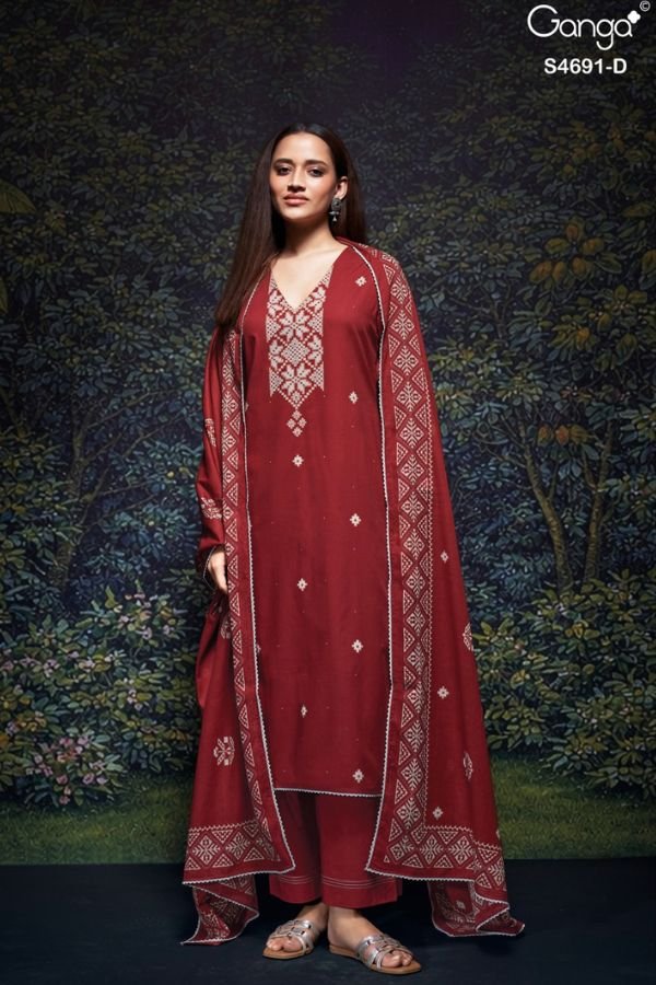 Ganga Fashion Juvira S4691 Premium Cotton Suit S4691-D