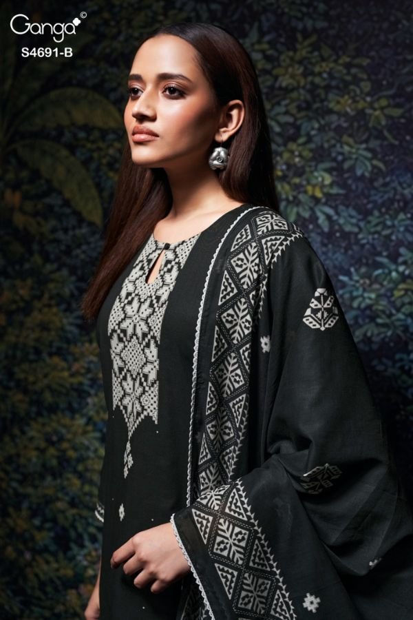 Ganga Fashion Juvira S4691 Premium Cotton Suit S4691-B
