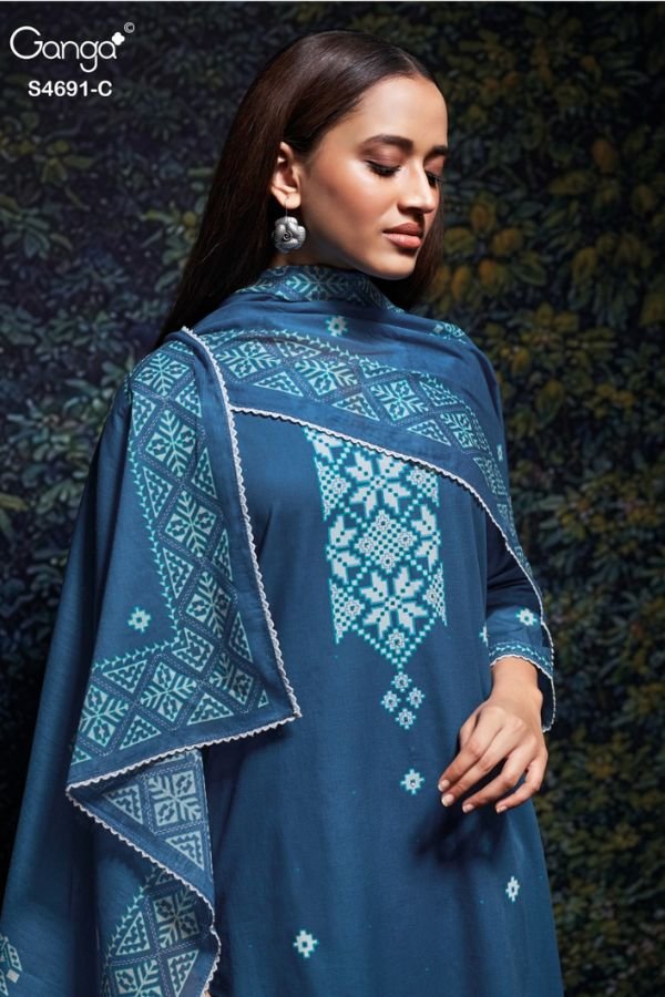 Ganga Fashion Juvira S4691 Premium Cotton Suit S4691-C