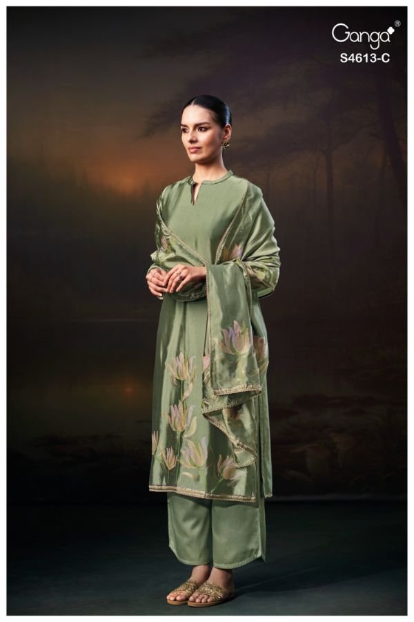 Ganga Fashion Kezra S4613 Silk Ladies Suit S4613-C