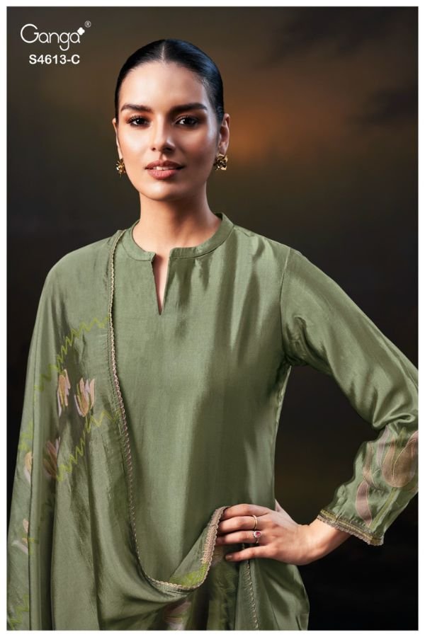 Ganga Fashion Kezra S4613 Silk Ladies Suit S4613-C