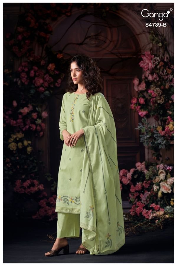 Ganga Fashion Kivana S4739 Cotton Ladies Suit S4739-B