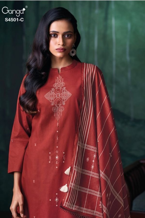 Ganga Fashion Kruzie S4501 Ladies Suit S4501-C