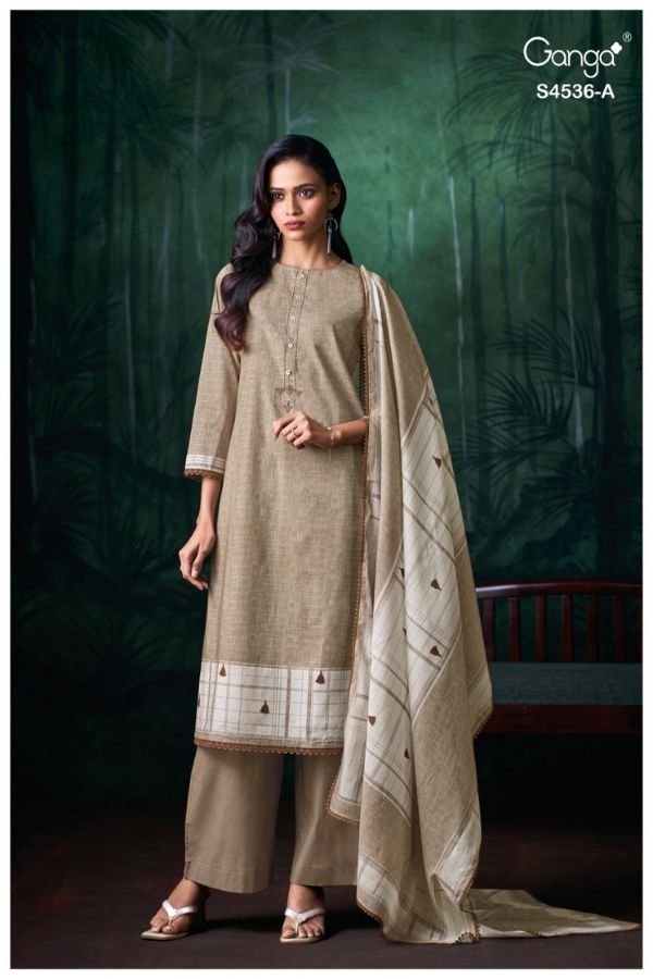 Ganga Fashion Litsa S4536 Premium Cotton Ladies Suit S4536-A