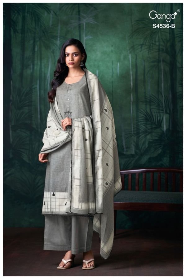 Ganga Fashion Litsa S4536 Premium Cotton Ladies Suit S4536-B