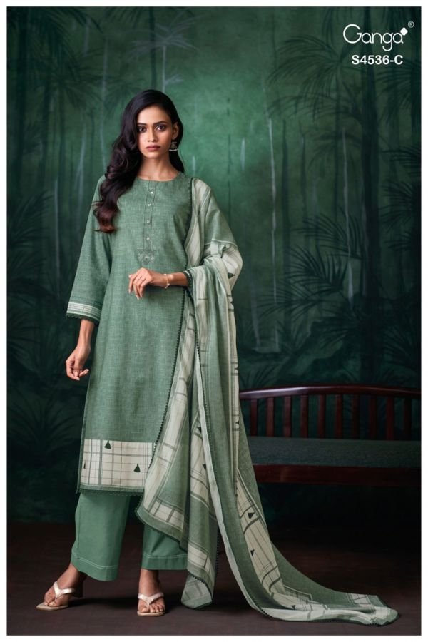 Ganga Fashion Litsa S4536 Premium Cotton Ladies Suit S4536-C