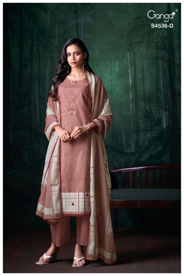 Ganga Fashion Litsa S4536 Premium Cotton Ladies Suit S4536-D