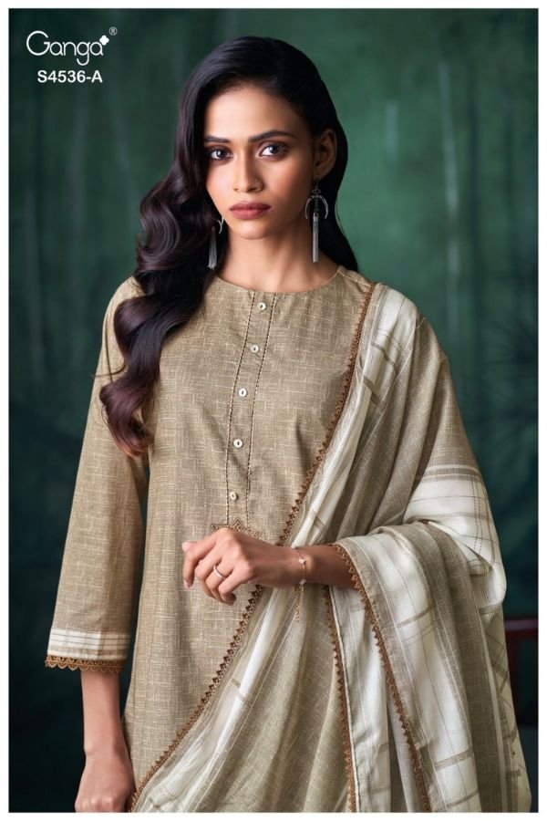 Ganga Fashion Litsa S4536 Premium Cotton Ladies Suit S4536-A