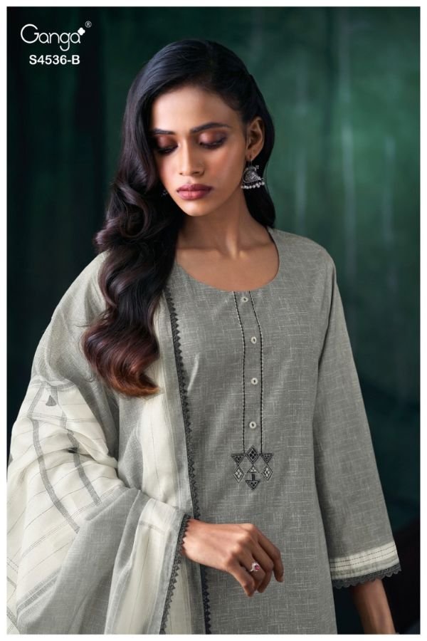 Ganga Fashion Litsa S4536 Premium Cotton Ladies Suit S4536-B