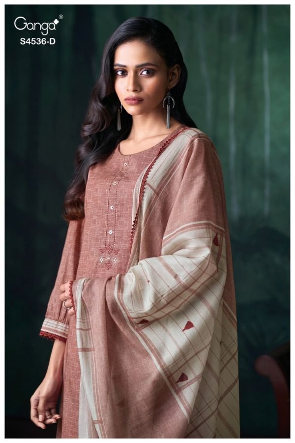 Ganga Fashion Litsa S4536 Premium Cotton Ladies Suit S4536-D