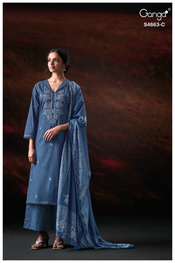 Ganga Fashion Liyara S4663 Cotton Ladies Suit S4663-C