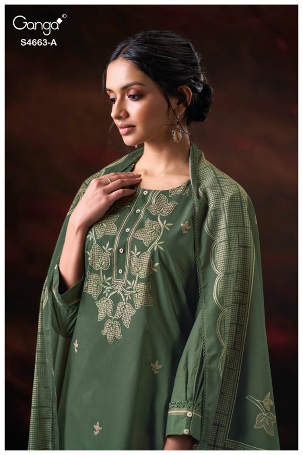 Ganga Fashion Liyara S4663 Cotton Ladies Suit S4663-A