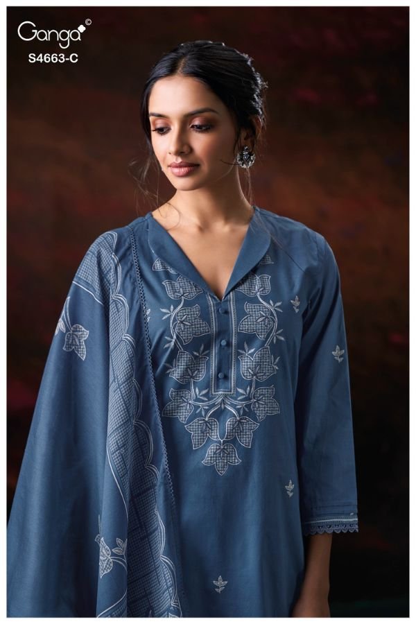 Ganga Fashion Liyara S4663 Cotton Ladies Suit S4663-C