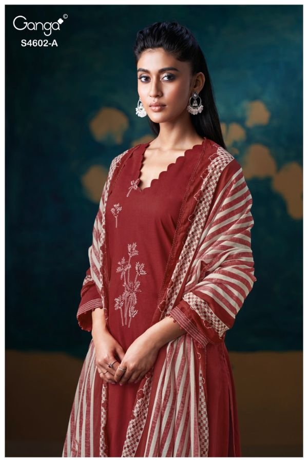 Ganga Fashion Lylira S4602 Premium Cotton Suit S4602-A