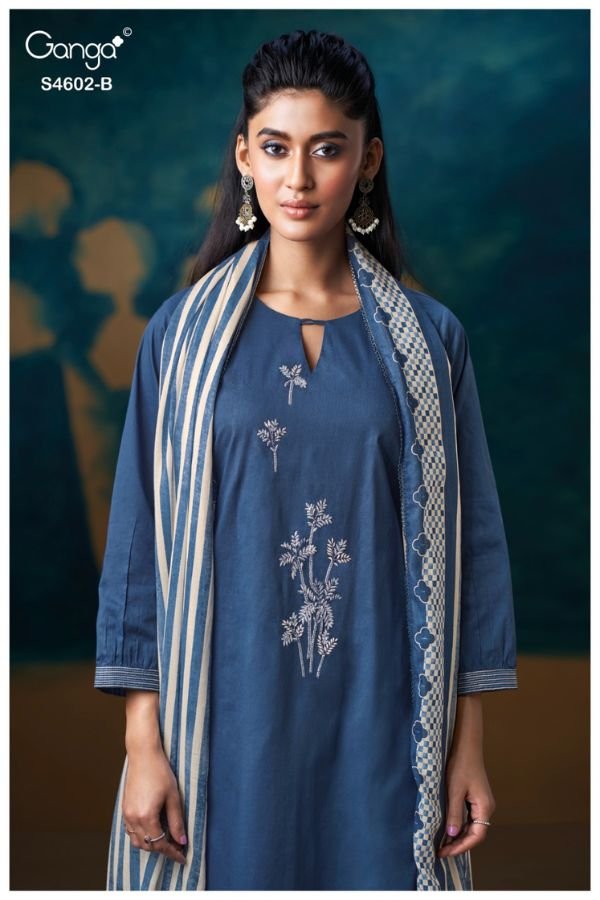 Ganga Fashion Lylira S4602 Premium Cotton Suit S4602-B