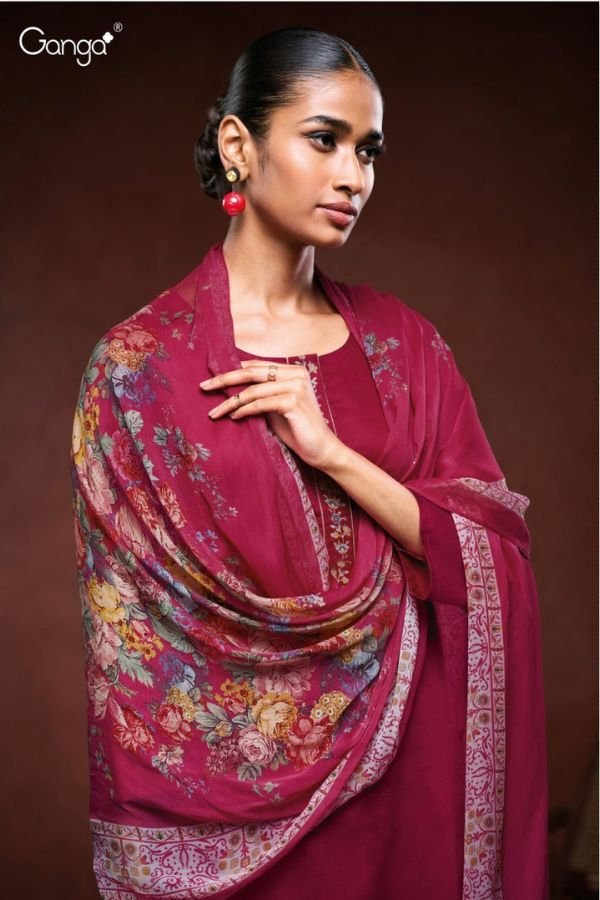 Ganga Fashion Mikenna S3238 Cotton Silk Ladies Suit S3238-C