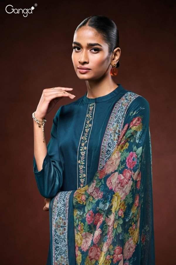 Ganga Fashion Mikenna S3238 Cotton Silk Ladies Suit S3238-D