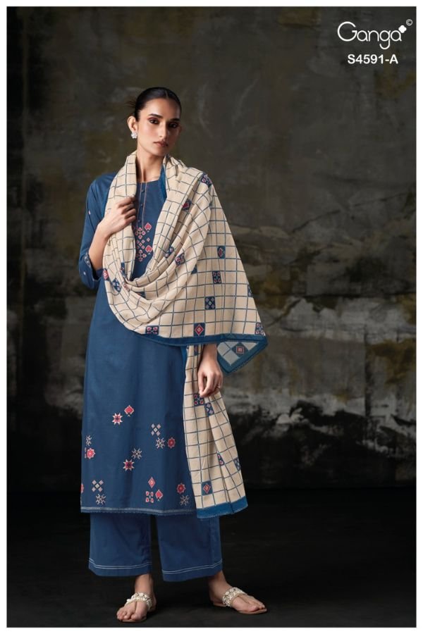 Ganga Fashion Myris S4591 Premium Cotton Ladies Suit S4591-A