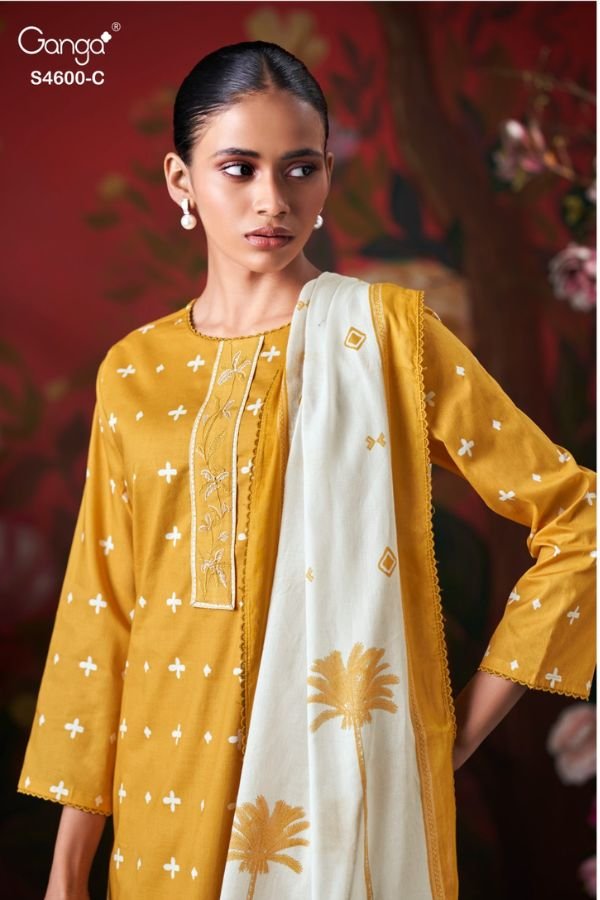 Ganga Fashion Mysael S4600 Cotton Ladies Suit S4600-C