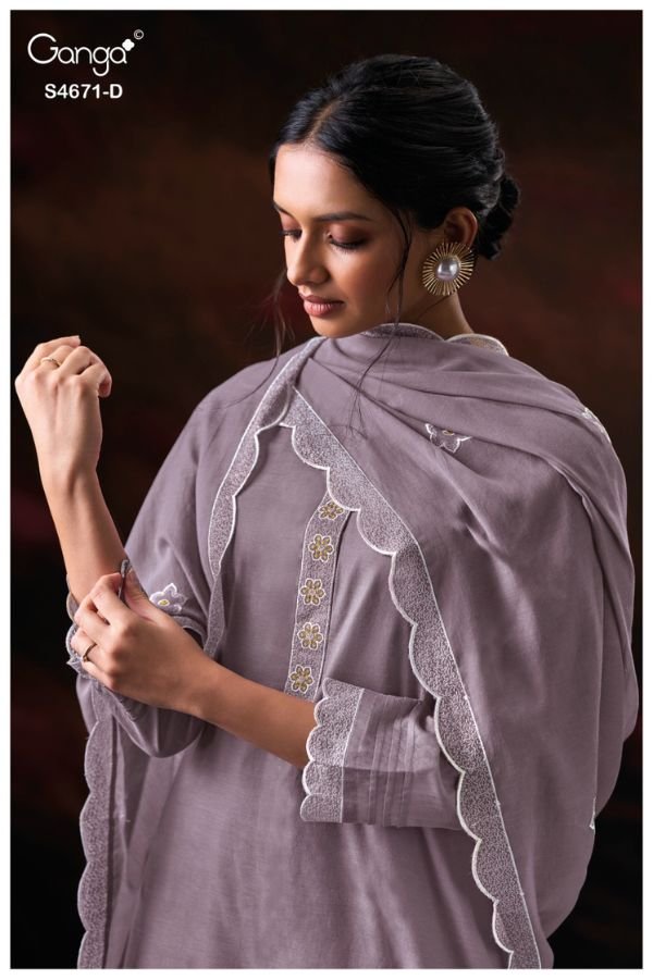 Ganga Fashion Nishira S4671 Premium Pure Mul Suit S4671-D