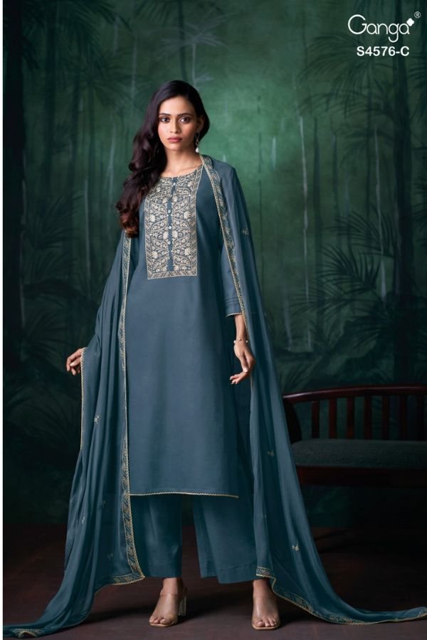 Ganga Fashion Nynara S4576 Premium Cotton Suit S4576-C