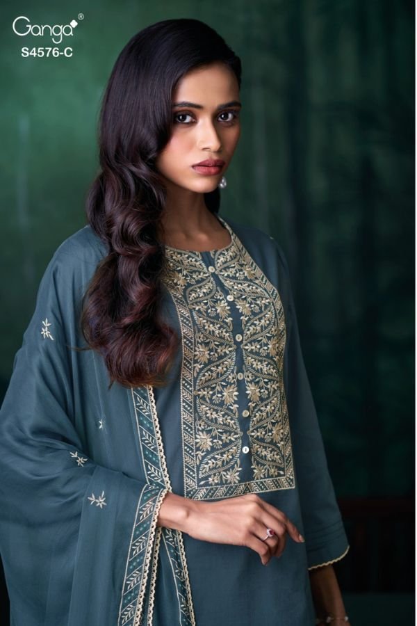 Ganga Fashion Nynara S4576 Premium Cotton Suit S4576-C