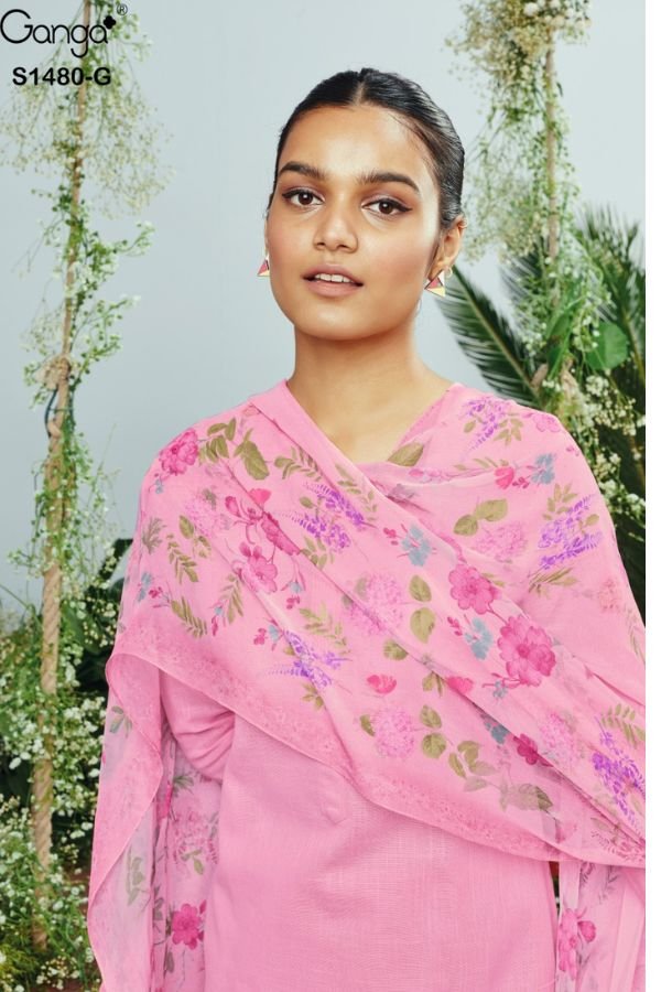 Ganga Fashion Ora S1480 Cotton Linen Suit S1480-G