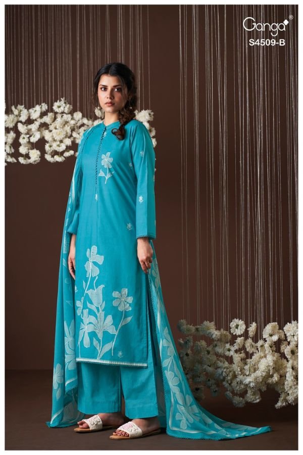 Ganga Fashion Piressa S4509 Cotton Ladies Suit S4509-B