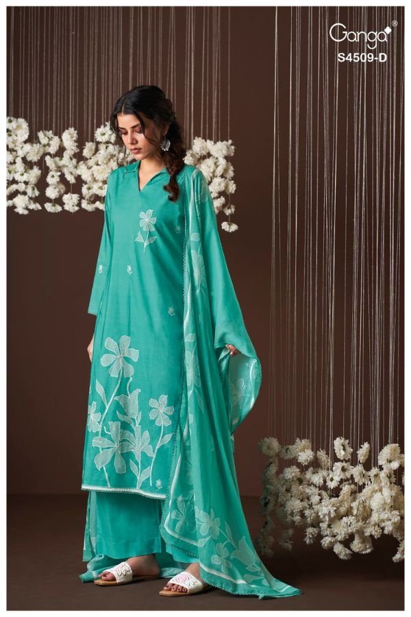 Ganga Fashion Piressa S4509 Cotton Ladies Suit S4509-D