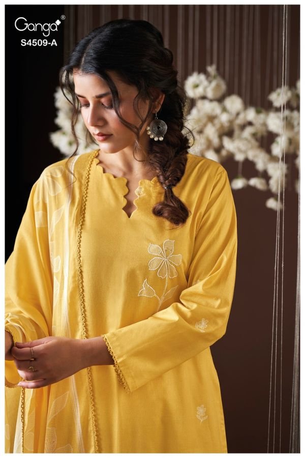 Ganga Fashion Piressa S4509 Cotton Ladies Suit S4509-A