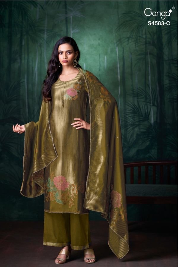 Ganga Fashion Rostha S4583 Silk Ladies Suit S4583-C