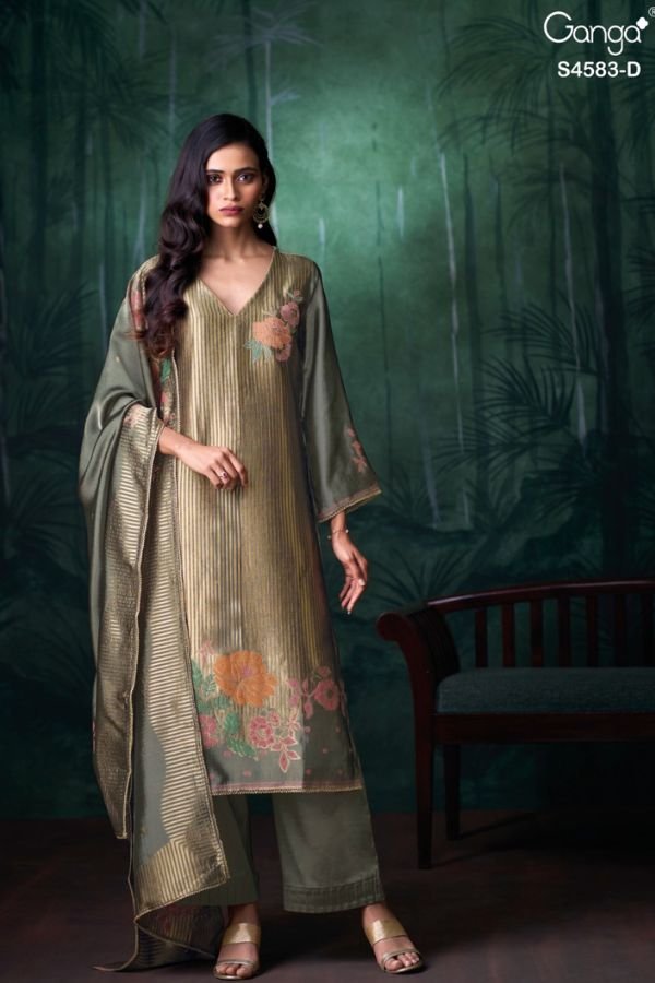 Ganga Fashion Rostha S4583 Silk Ladies Suit S4583-D