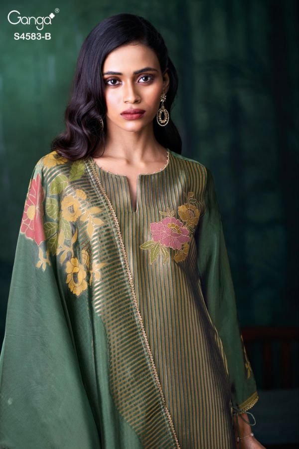 Ganga Fashion Rostha S4583 Silk Ladies Suit S4583-B