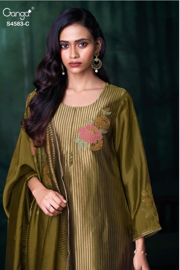 Ganga Fashion Rostha S4583 Silk Ladies Suit S4583-C