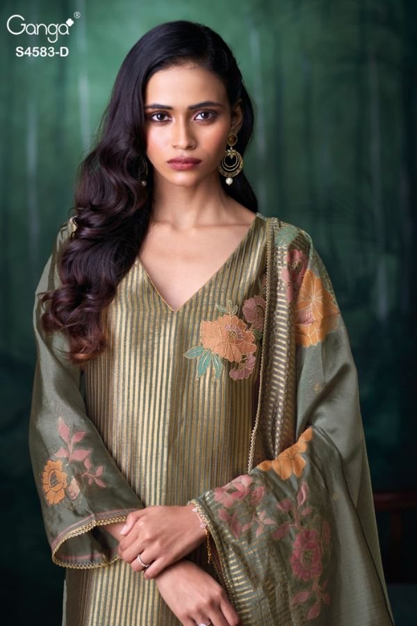 Ganga Fashion Rostha S4583 Silk Ladies Suit S4583-D