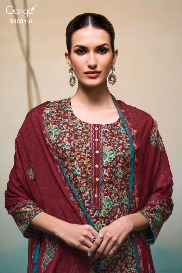 Ganga Fashion Ruby S4581 Premium Cotton Suit S4581-A