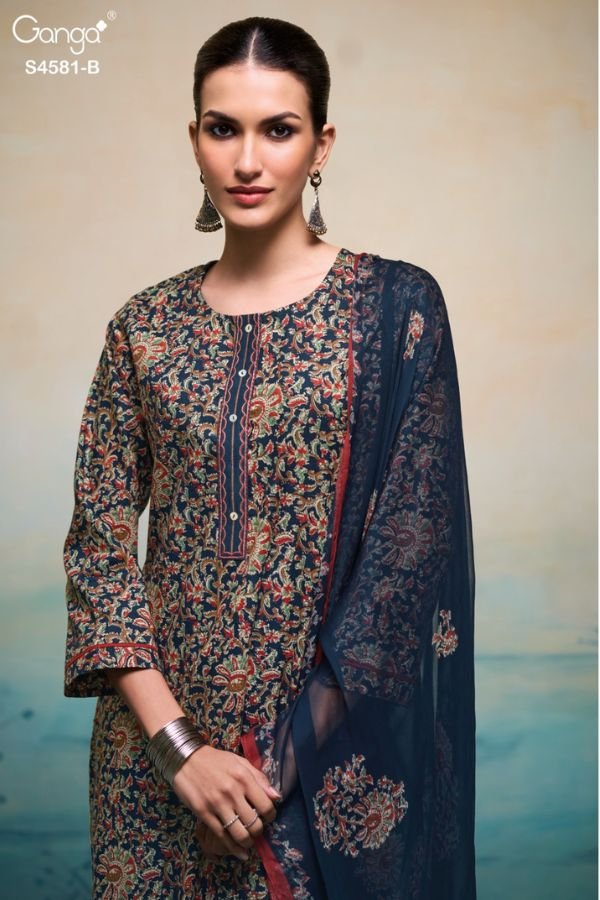 Ganga Fashion Ruby S4581 Premium Cotton Suit S4581-B