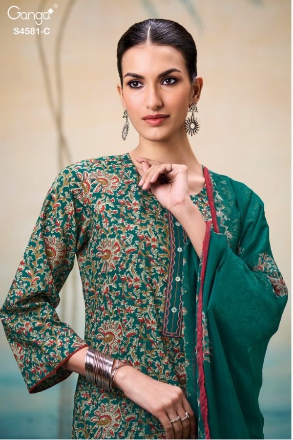 Ganga Fashion Ruby S4581 Premium Cotton Suit S4581-C