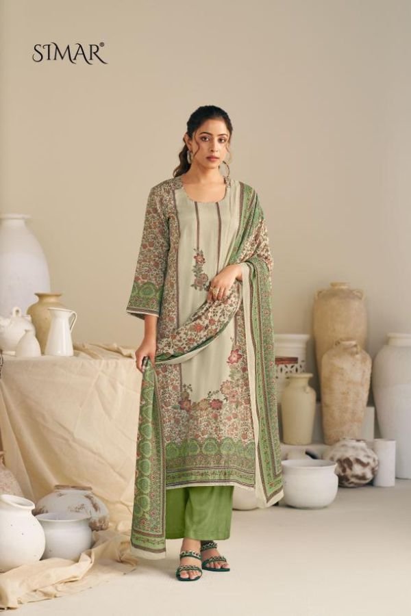 Glossy Simar Fenna Pure viscose Mal Ladies Suit 8190-B