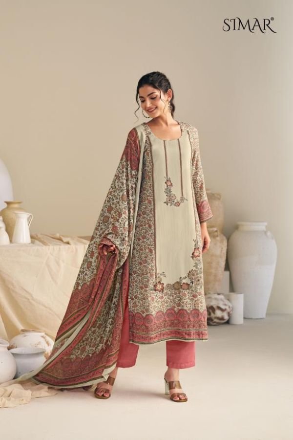 Glossy Simar Fenna Pure viscose Mal Ladies Suit 8190-C