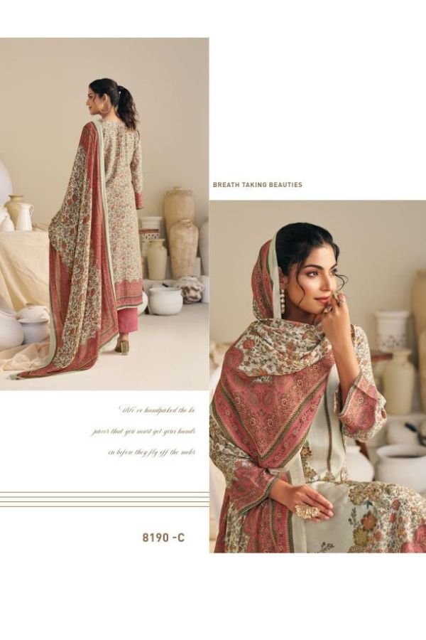 Glossy Simar Fenna Pure viscose Mal Ladies Suit 8190-C