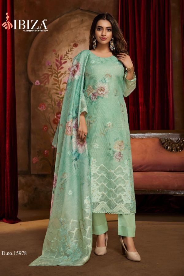 Ibiza Lifestyle Lime Light Linen Salwar Suit 15978
