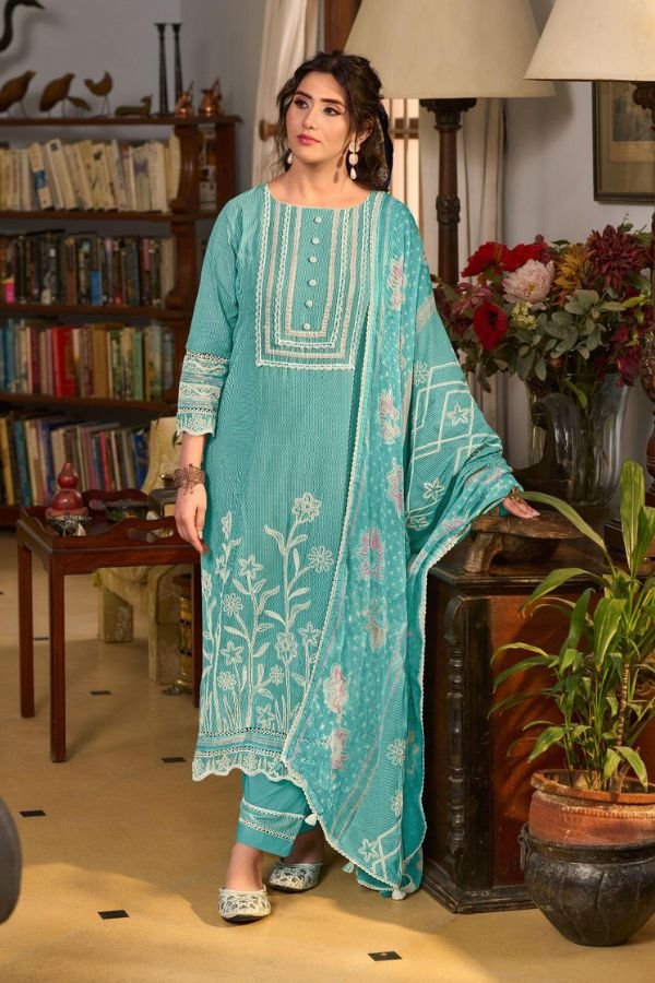 Jay Vijay Prints Basera Mal Mal Cotton Ladies Suit 11015