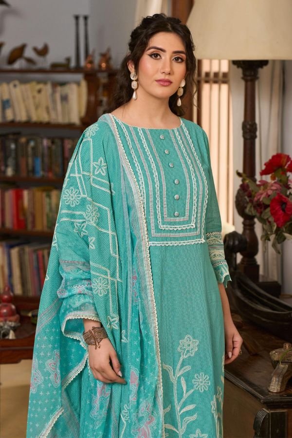 Jay Vijay Prints Basera Mal Mal Cotton Ladies Suit 11015