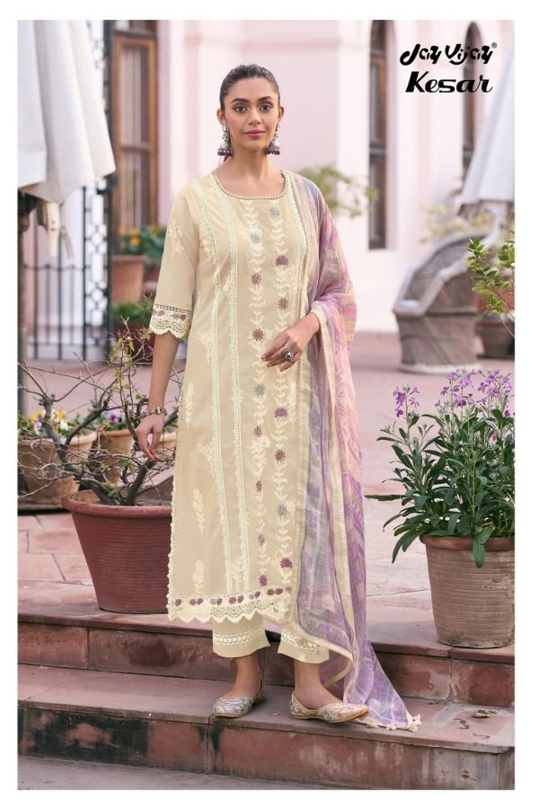 Jay Vijay Prints Kesar Cotton Ladies Salwar Suit 3273-D