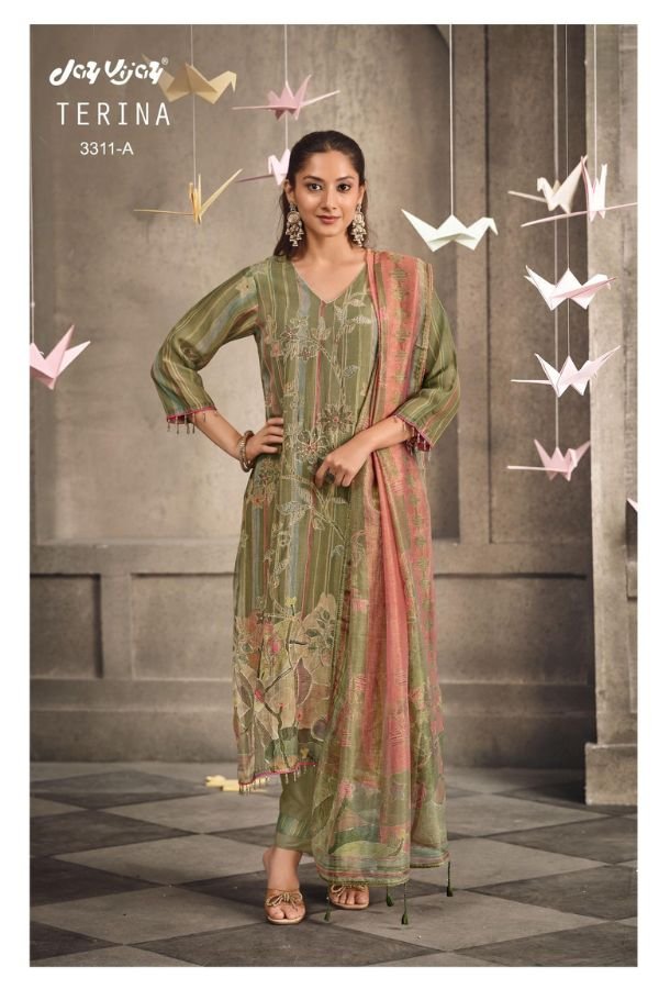 Jay Vijay Prints Terina Tissue Chanderi Ladies Suit 3311-A