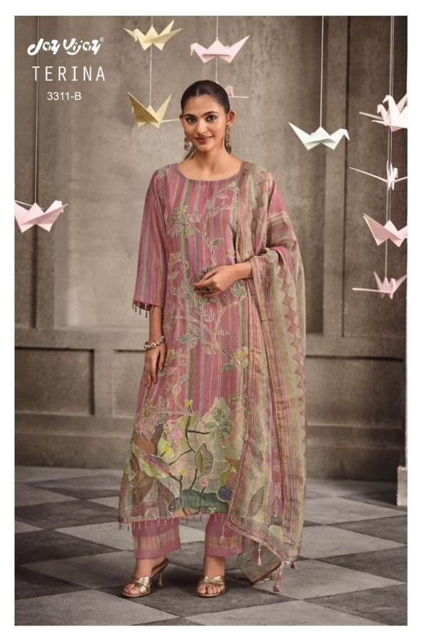 Jay Vijay Prints Terina Tissue Chanderi Ladies Suit 3311-B