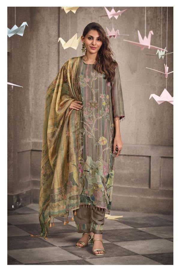 Jay Vijay Prints Terina Tissue Chanderi Ladies Suit 3311-C