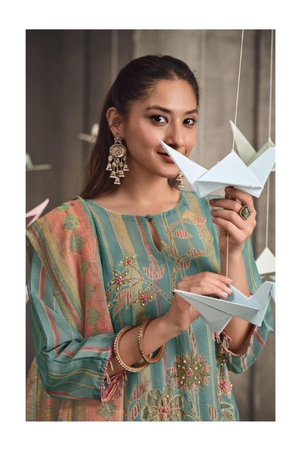Jay Vijay Prints Terina Tissue Chanderi Ladies Suit 3311-D