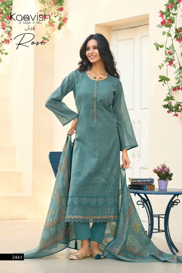 Kaavish Rose Mul Chanderi Ladies Suit 2441